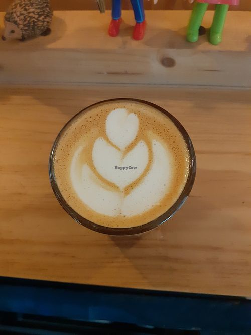 Expresso with almond milk at BEAT Brew Bar in Valencia