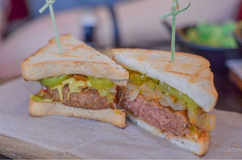 Very vegan burger made with the beyond meat patty at Chappaqua Station in Chappaqua