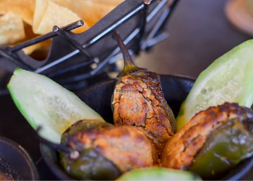 Peanut butter jalapeño poppers, delicious!  at Chappaqua Station in Chappaqua