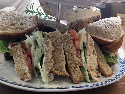 Sandwiches and cake (carrot and earl grey lemon)  at And 유 (Yu) Cafe in Jeju
