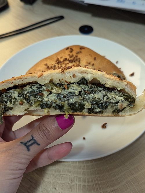 Vegan Laing piroshky, reheated beautifully! at Pinoyshki in Seattle