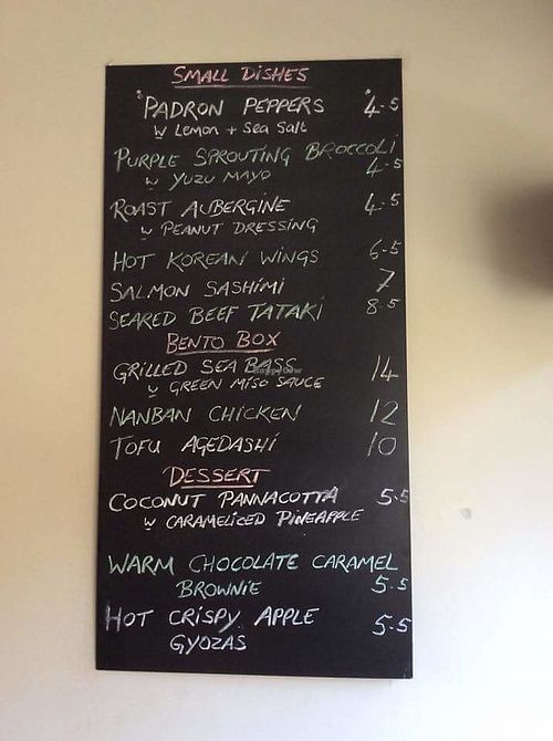 Specials board at Mr Tanaka's in Hertford