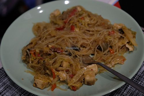 Noodle dish at Little Green in Lviv