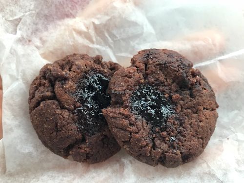 Chocolate kisses. Crunchy mini cookies. Not very chocolate-y or sweet. Maybe great for those who don’t like really sweet desserts. at BreadHaus in Grapevine