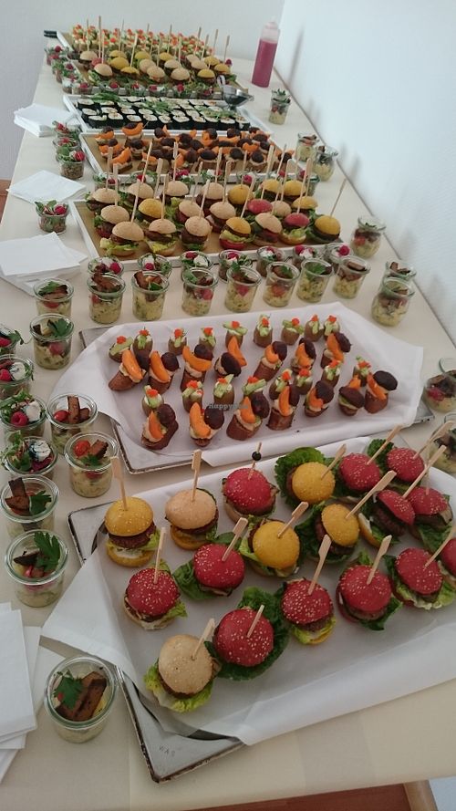 Vegan catering buffet spread at fuxx & bär in Berlin