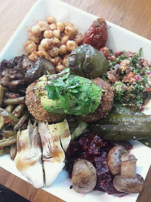 Salad with falafel and avocado. at Levant - Kallio in Helsinki