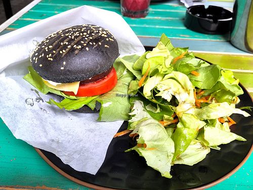 Vegan cheese burger at Coolinart in Bucharest