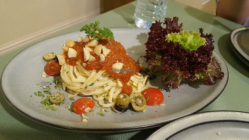 macadamia spaghetti at Pho Da Chay in Hanoi