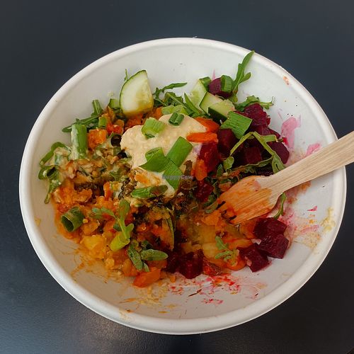 Baked potato with chickpea, kale, etc at SpudBar in Ringwood