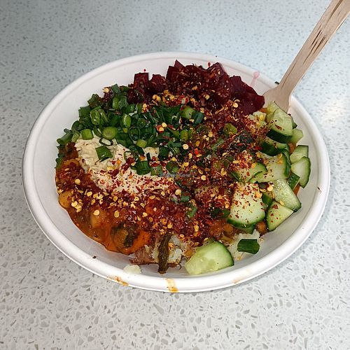 moroccan chickpea & kale bowl at SpudBar in Ringwood
