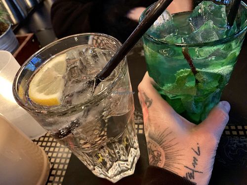 giant soft drinks (water / woodruff) at Peter Pane in Leipzig