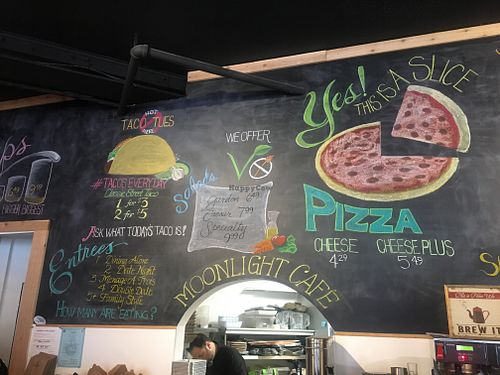 Colorful menu board  at Moonlight Cafe in Brewster