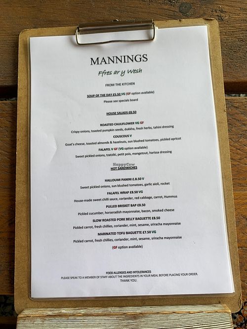 Mannings Grocers Fishguard Restaurant HappyCow