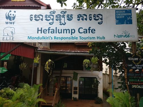 Outside at Hefalump Cafe in Mondulkiri