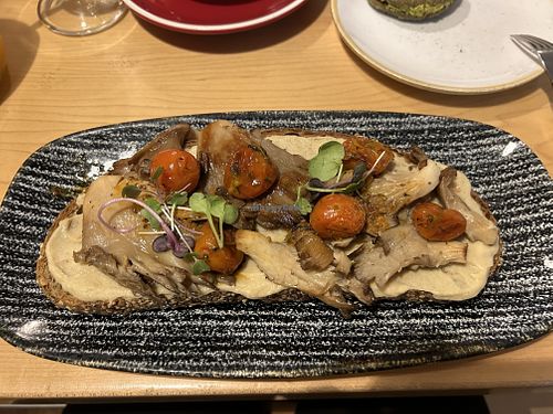 Hummus toast without the poached egg   at Maiatza in San Sebastian