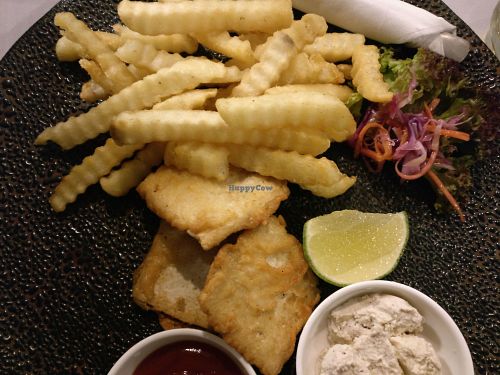 'fish' and chips, made with tofu at Baby Elephant in Siem Reap