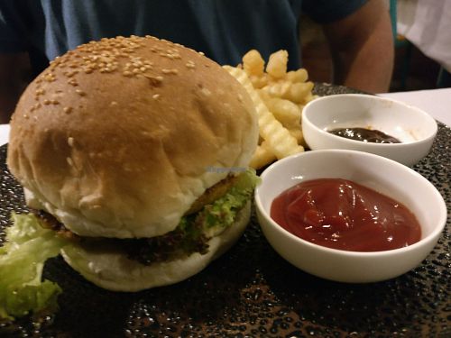 Veggie burger at Baby Elephant in Siem Reap