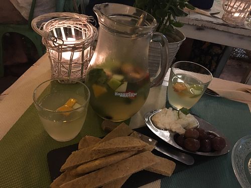 agua con frutas y aceites esenciales....riquisima! at Out of Time People in Ibiza