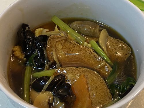 Ginger fishless with rice ser  at Xian Yuan 贤缘素食 in Northeast Singapore