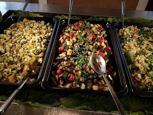 cauliflower with chickpea, capsicum and herbs, eggplant capsicum and herbs at RizRaz - Kannikestraede in Copenhagen