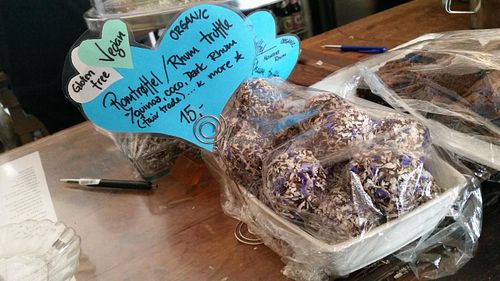 dry fruit nut quinoa and rum balls at Grønsagen in Copenhagen