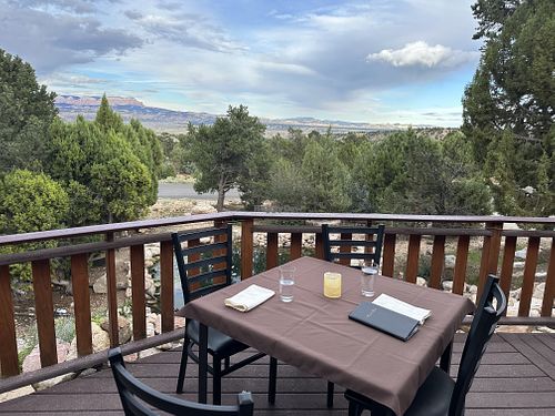 Outside tables with great view   at Stone Hearth Grille in Tropic