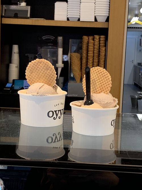 Two vegan ice creams to go at Oyya in Bruges