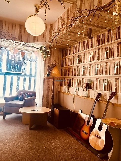 Stage area at The Gratitude Cafe in Telford