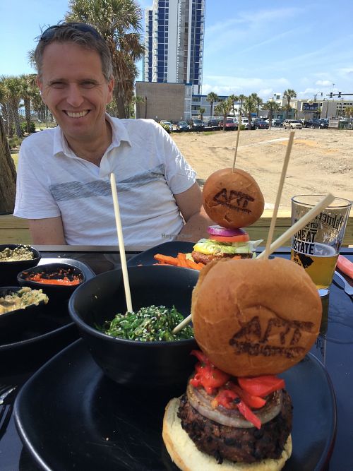 Three burger options! at Art Burger Sushi Bar in Myrtle Beach