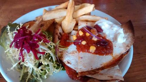 Quesadillas - refired beans, tempeh, vegan cheeze at The 78 in Glasgow