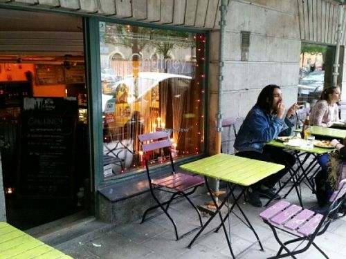 outside seating at Chutney in Stockholm