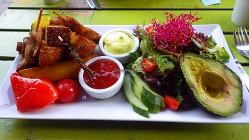 Vegan skewers at Chutney in Stockholm