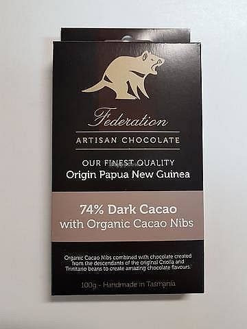 74% Dark Cacao  at Federation Artisan Chocolate in Taranna