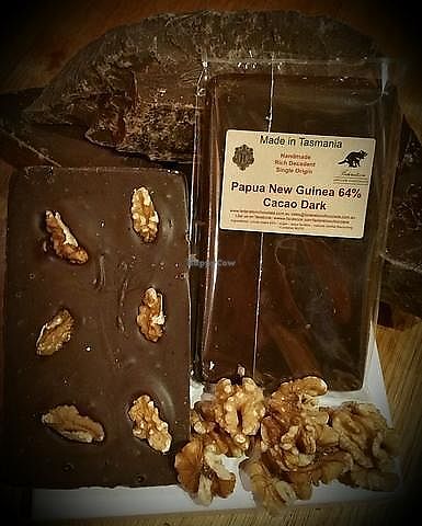 74% Dark CACAO With Tasmanian Walnuts at Federation Artisan Chocolate in Taranna