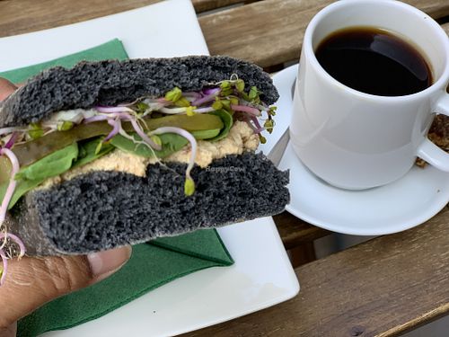 Smoked tofu ciabatta at Vegano Cafe in Krakow