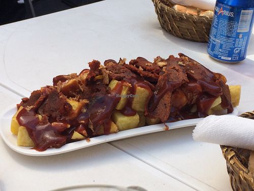 BBQ potatoes with seitan at Bocatart in Zaragoza