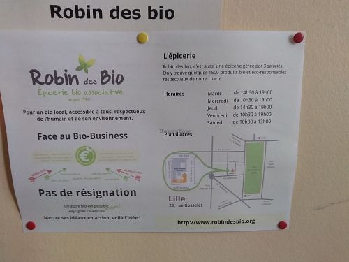 Opening hours at Robin des Bio in Lille