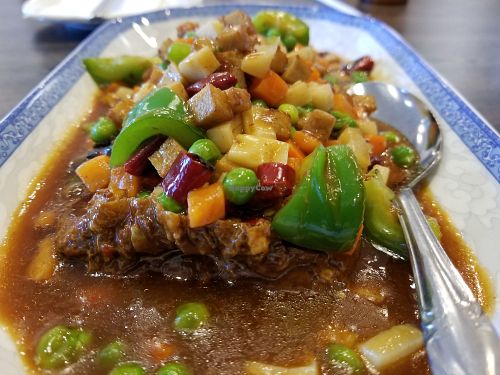 Vegan fish and veggies at House of Fortune - Chino in Chino