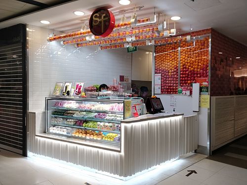 Shop front at SF Fruits & Juices - VivoCity in Central Singapore