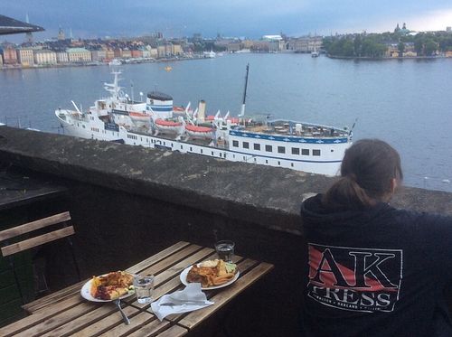 Part of the terrace view at Hermans in Stockholm