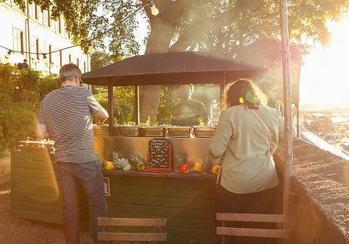 BBQ stand at Hermans in Stockholm