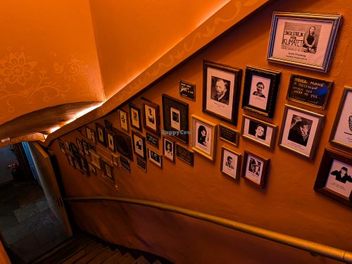 Stairway down to Hermans at Hermans in Stockholm