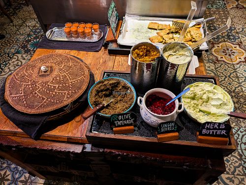 Part of the buffet at Hermans at Hermans in Stockholm