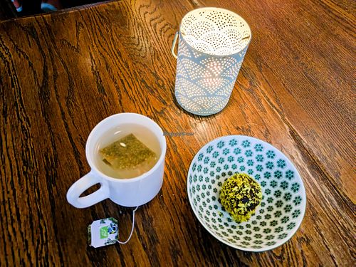 Raw Ball and tea (which comes with the buffet) at Hermans at Hermans in Stockholm