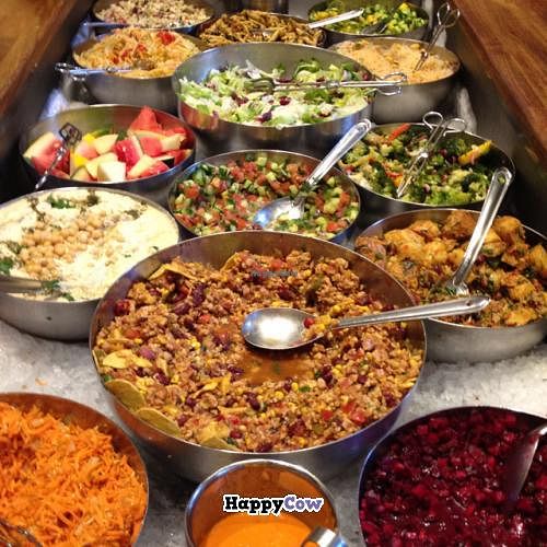 buffet mostly vegan and delicious! at Hermans in Stockholm