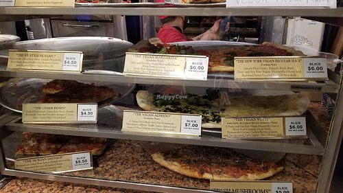 Vegan selection at NY Pizza Suprema in New York City