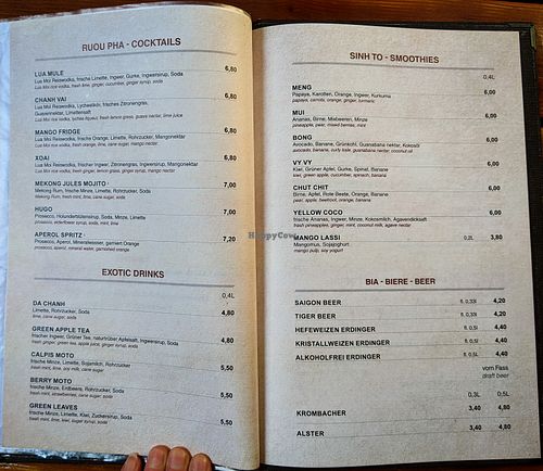 Menu page at Good Morning Vietnam at Good Morning Vietnam Vegan in Berlin