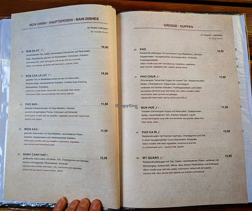 Menu page at Good Morning Vietnam at Good Morning Vietnam Vegan in Berlin