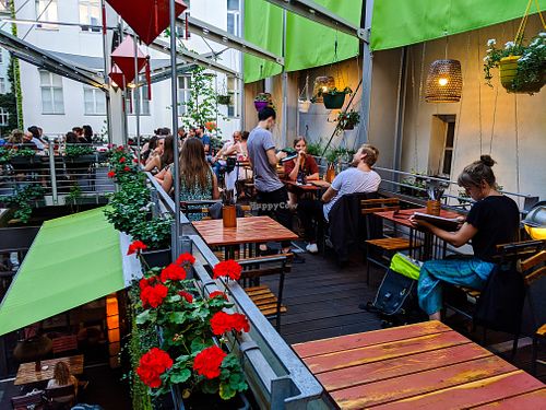 2nd level outdoor seating at Good Morning Vietnam Vegan at Good Morning Vietnam Vegan in Berlin