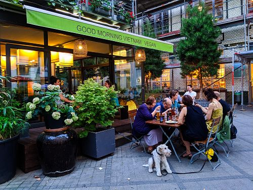 Some street level outdoor seating at Good Morning Vietnam Vegan at Good Morning Vietnam Vegan in Berlin